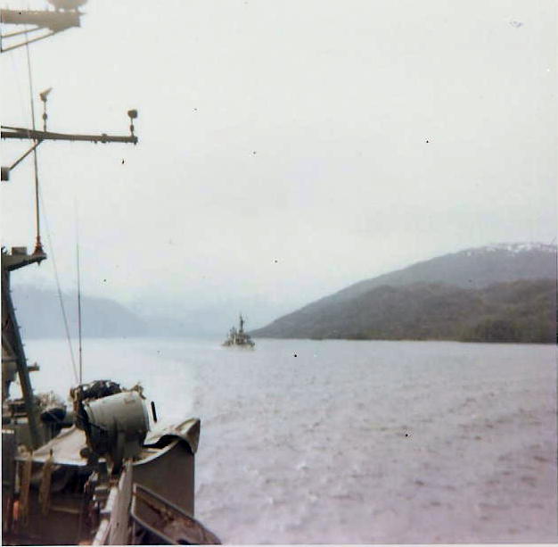USS Norfolk in Straits of Magellan