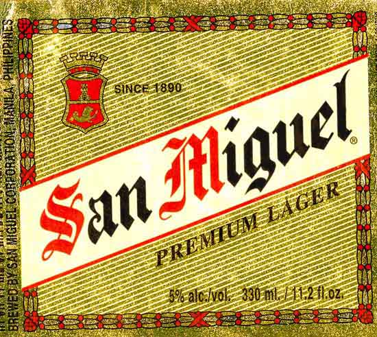 San Miguel Beer Bottle Label